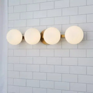 Modern Milky Globe Vanity Light - 4 Light